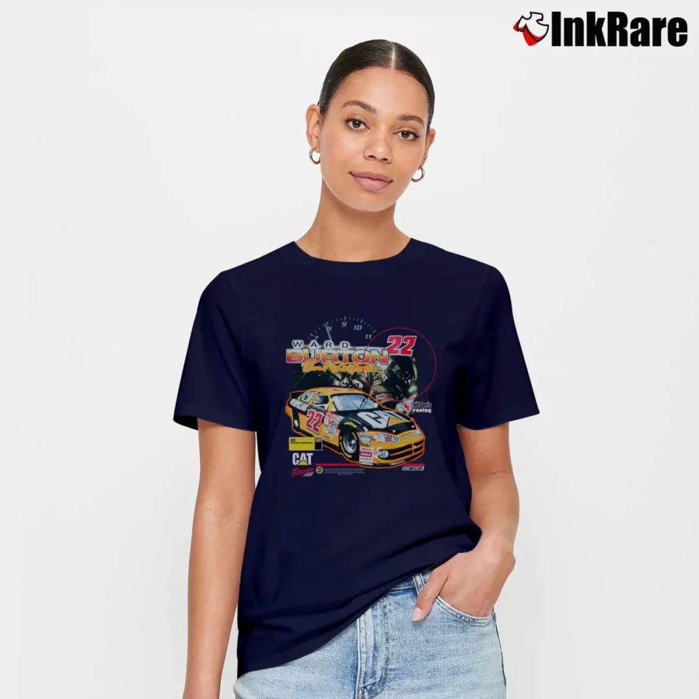 Women’s Deadstock Ward Burton 22 Cat Nascar Mexico Signature T-Shirt in navy | Soft, Flattering Fit