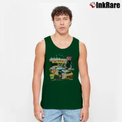 Men’s Deadstock Ward Burton 22 Cat Nascar Mexico Tank Top in forest green | Breathable, Active-Friendly Design
