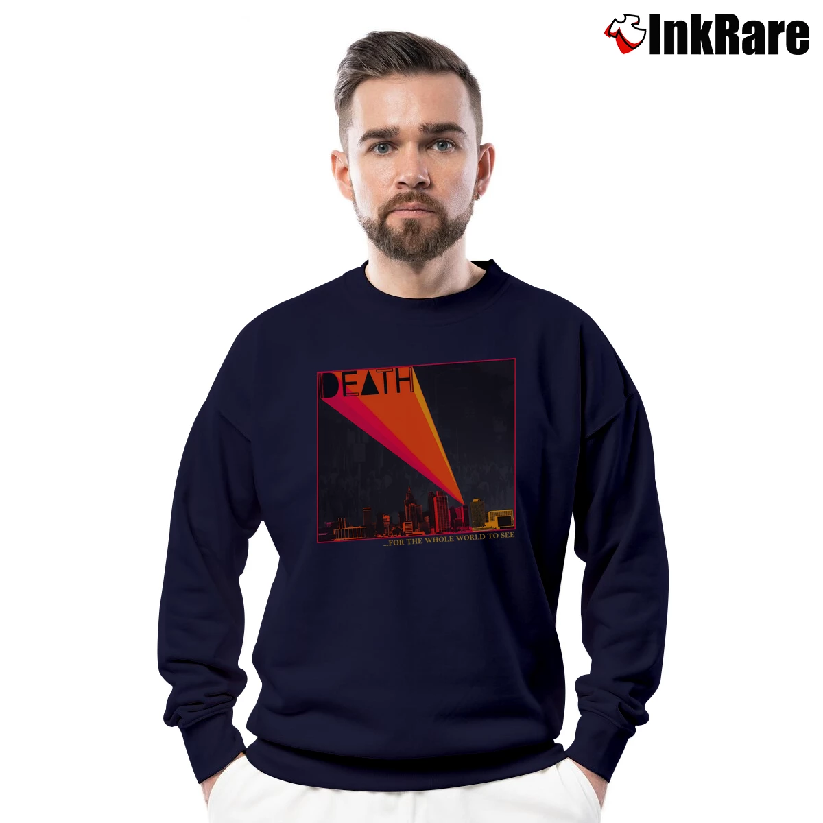Men’s Death For The Whole World To See Crewneck Sweatshirt in navy | Cozy Fabric, Clean Style