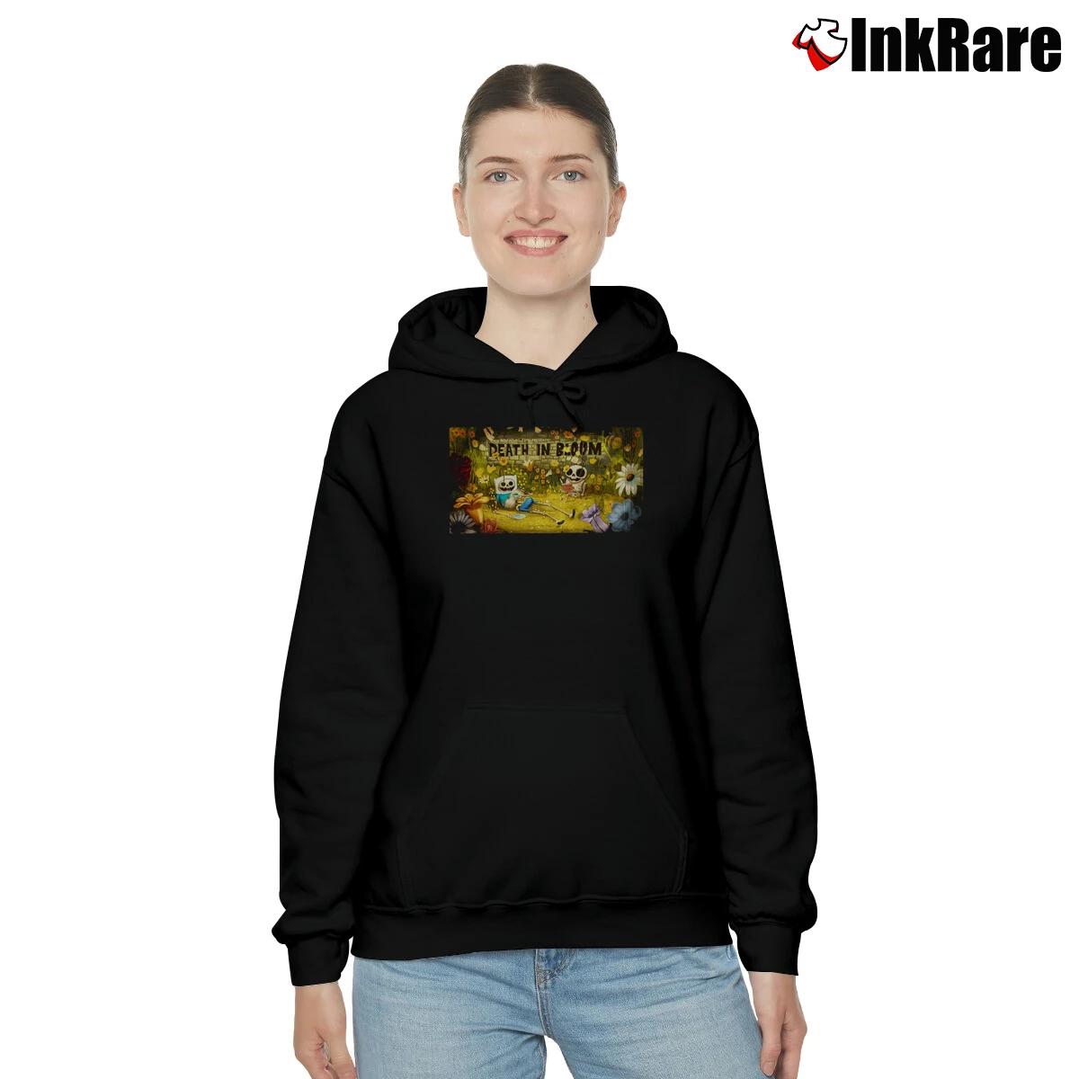 Women’s Death In Bloom Adventure Time Cozy Hoodie in black | Warm, Structured, Stylish