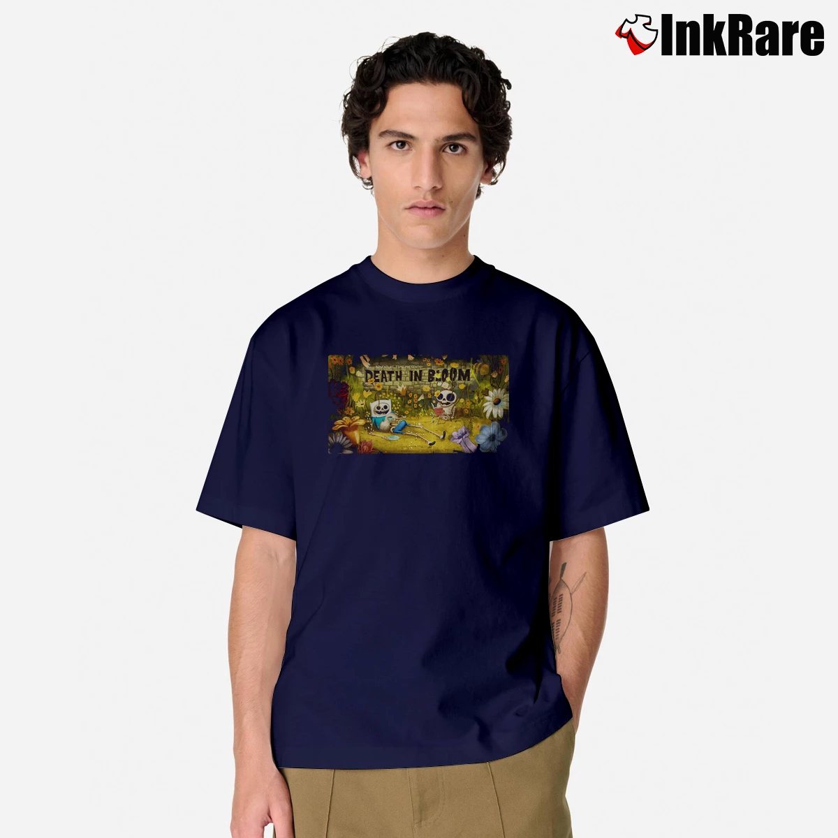 Men’s Death In Bloom Adventure Time Classic T-Shirt in navy | Soft, Breathable Everyday Wear