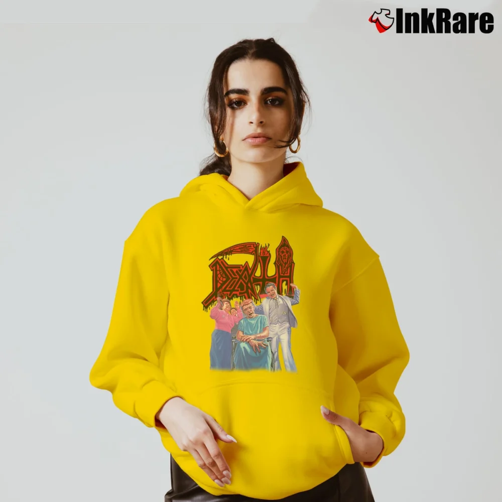 Women’s Death Spiritual Healing Metal Band Cozy Hoodie in yellow | Warm, Structured, Stylish