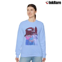Women’s Death Spiritual Healing Metal Band Relaxed Sweatshirt in light blue | Soft, Laid-Back Vibe