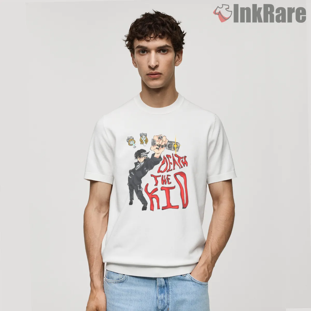 Death The Kid Symmetry Obsession Anime Art Shirt on white short sleeve shirt for men graphic tee