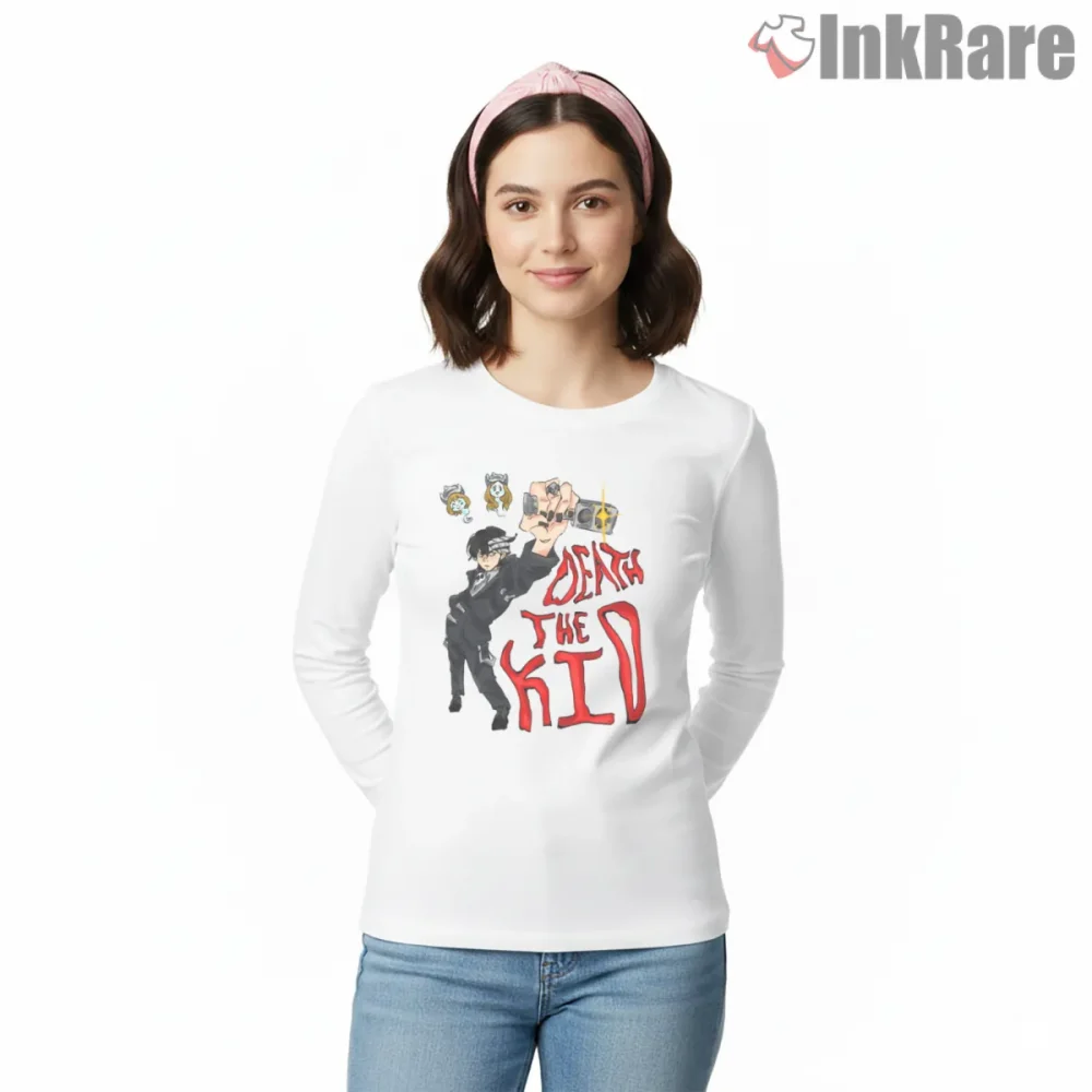 Death The Kid Symmetry Obsession Anime Art Shirt on white long sleeve shirt for women graphic tee