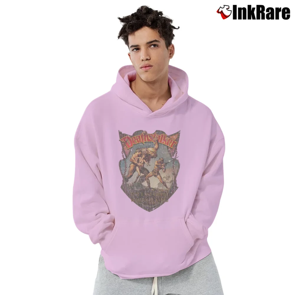 Men’s Deathstalker The Last Great Warrior King Pullover Hoodie in light pink | Cozy, Durable, Modern Fit