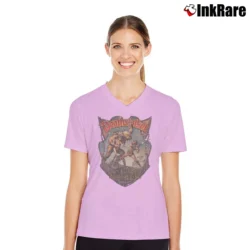 Women’s Deathstalker The Last Great Warrior King V-Neck Tee in light pink | Chic Neckline, Soft Texture