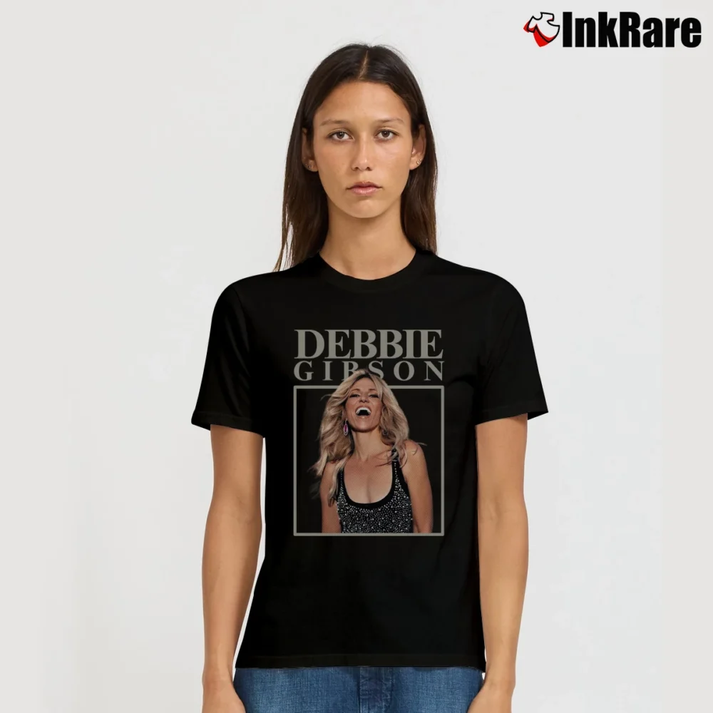Women’s Debbie Gibson 1980s Style Signature T-Shirt in black | Soft, Flattering Fit