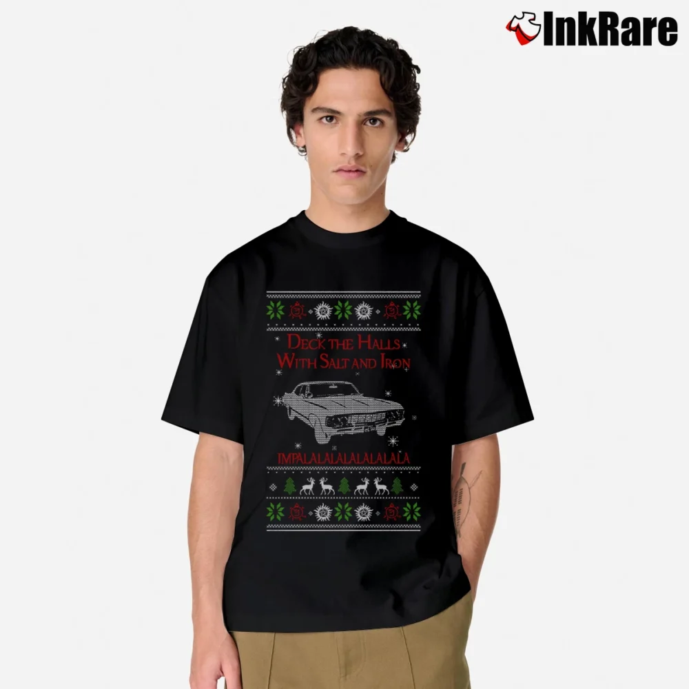 Men’s Deck The Halls Impala Supernatural Christmas Classic T-Shirt in black | Soft, Breathable Everyday Wear