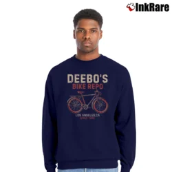 Men’s Deebo's Bike Rentals Crewneck Sweatshirt in navy | Cozy Fabric, Clean Style