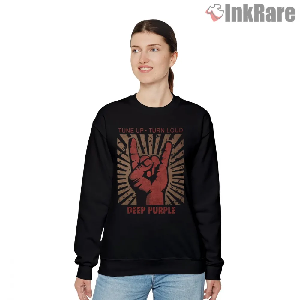 Deep Purple Heavy Rock Hand Sign Shirt on graphic shirt for women graphic tee