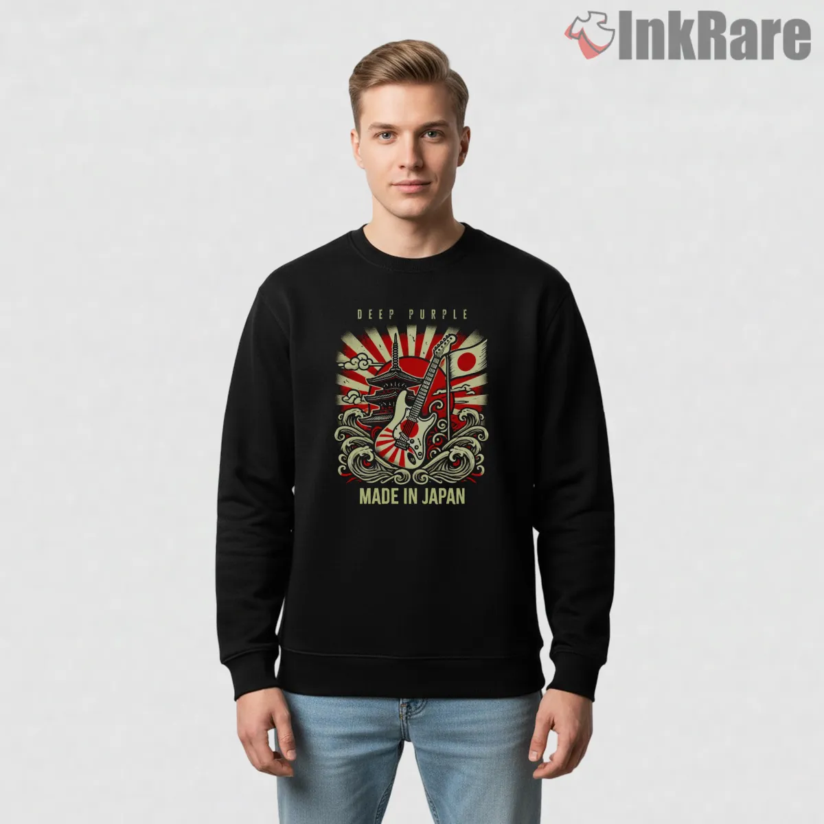 Deep Purple Made In Japan Rising Sun Shirt on graphic shirt for men graphic tee