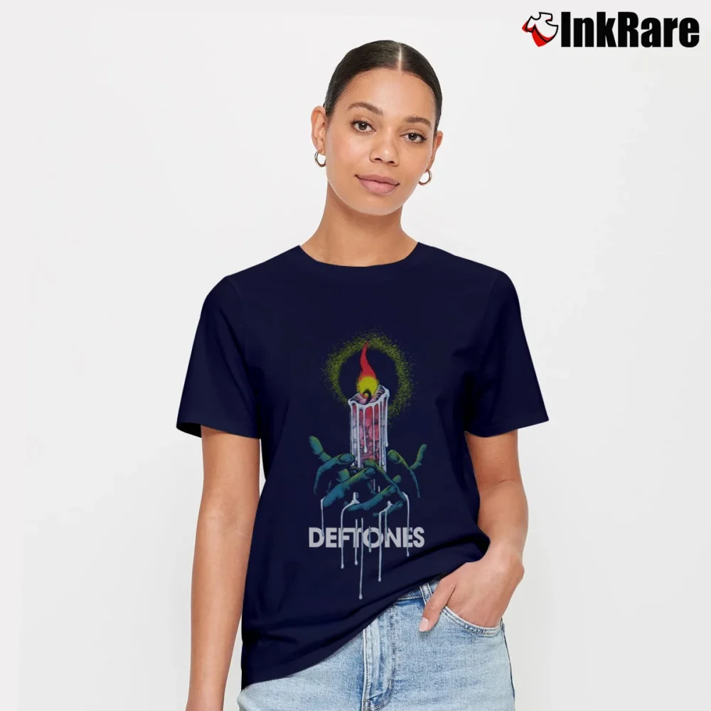 Women’s Deftones Candle Signature T-Shirt in navy | Soft, Flattering Fit