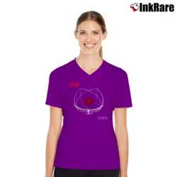 Women’s Deicide Rock Band Black Metal V-Neck Tee in purple | Chic Neckline, Soft Texture
