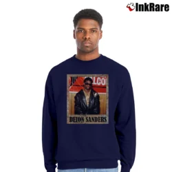Men’s deion sanders vintage frame for Football and Baseball Fans Crewneck Sweatshirt in navy | Cozy Fabric, Clean Style
