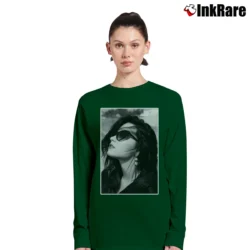 Women’s Demi Lovato Cute Fan Long-Sleeve Top in forest green | Sleek, Versatile, All-Season