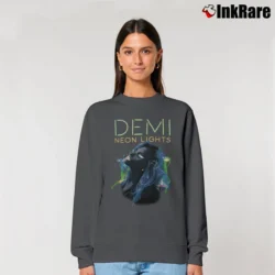 Women’s Demi Lovato Neon Lights Tour Relaxed Sweatshirt in charcoal | Soft, Laid-Back Vibe