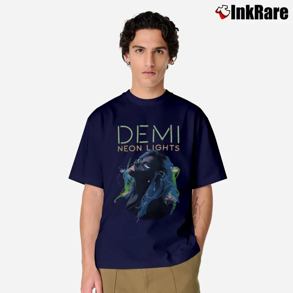 Men’s Demi Lovato Neon Lights Tour Classic T-Shirt in navy | Soft, Breathable Everyday Wear