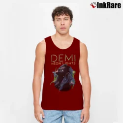 Men’s Demi Lovato Neon Lights Tour Tank Top in maroon | Breathable, Active-Friendly Design