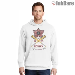 Demogorgon Hunter 1983 Hawkins Grunge Shirt on white hoodie for men graphic tee