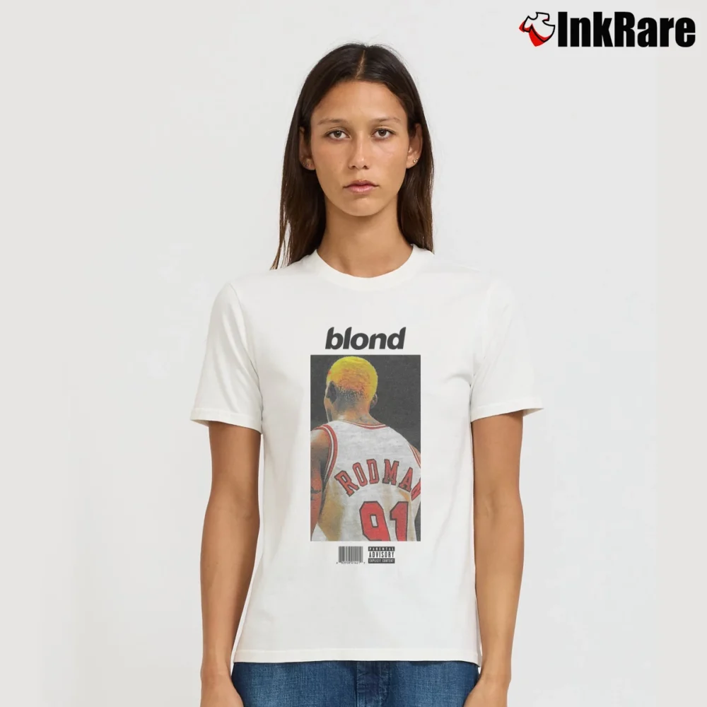 Women’s Dennis Rodman Frank Ocean Blond NBA Signature T-Shirt in white | Soft, Flattering Fit