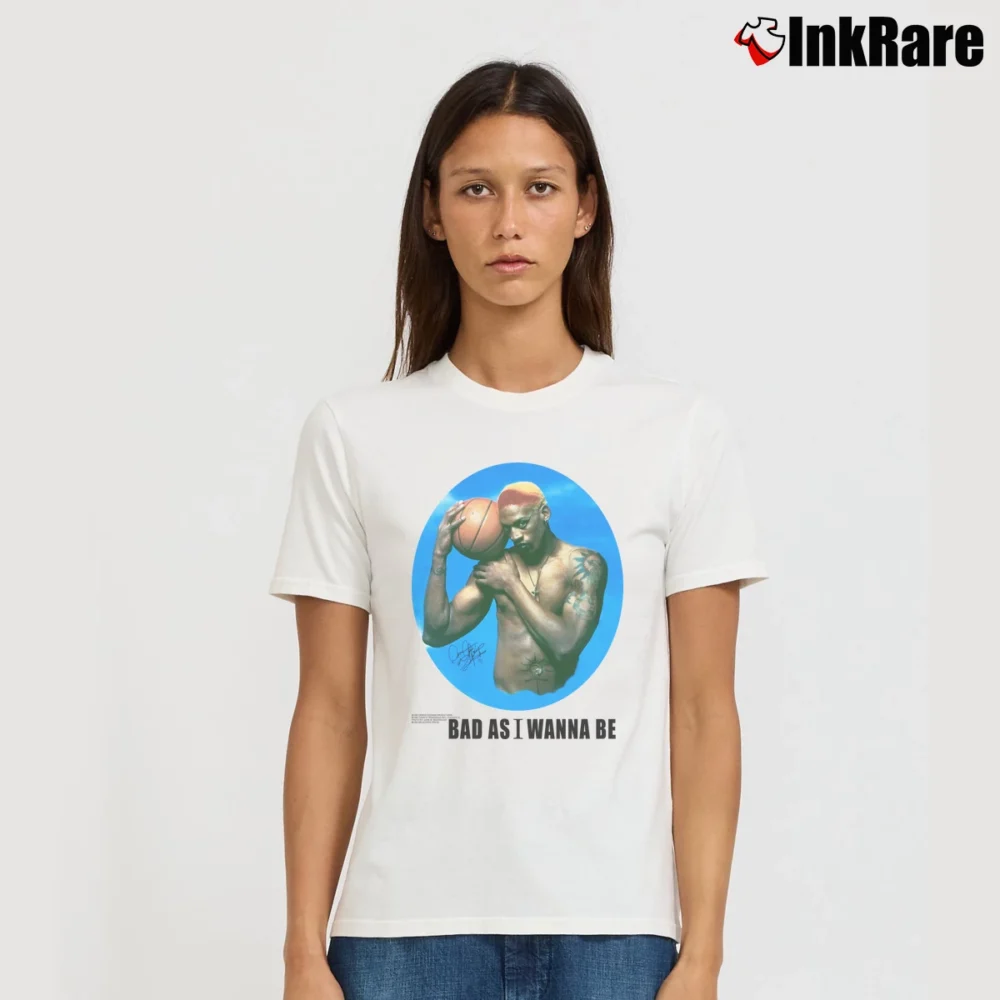 Women’s Dennis Rodman Nba Hip Hop Signature T-Shirt in white | Soft, Flattering Fit