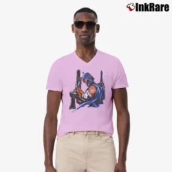 Men’s Denver Broncos Boba Fett Star Wars Football V-Neck Tee in light pink | Sharp, Breathable, Everyday Staple