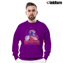Men’s Denver Broncos Disney Mickey Mouse Crewneck Sweatshirt in purple | Cozy Fabric, Clean Style