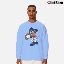 Men’s Denver Broncos Football Mickey Mouse Disney Long-Sleeve Shirt in light blue | Sleek, Lightweight, Year-Round Wear