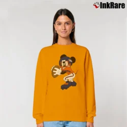 Women’s Denver Broncos Football Mickey Mouse Disney Relaxed Sweatshirt in orange | Soft, Laid-Back Vibe