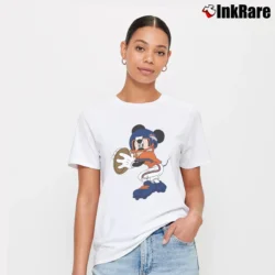 Women’s Denver Broncos Football Mickey Mouse Disney Signature T-Shirt in white | Soft, Flattering Fit