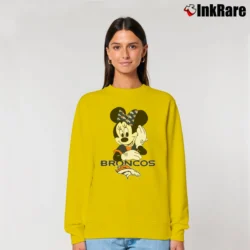Women’s Denver Broncos Football Team Mickey Mouse Disney Relaxed Sweatshirt in yellow | Soft, Laid-Back Vibe