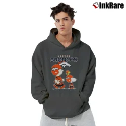 Men’s Denver Broncos Snoopy Charlie Brown Woodstock Pullover Hoodie in charcoal | Cozy, Durable, Modern Fit