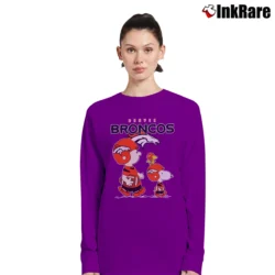 Women’s Denver Broncos Snoopy Charlie Brown Woodstock Long-Sleeve Top in purple | Sleek, Versatile, All-Season