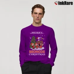 Men’s Denver Broncos Snoopy Christmas Ugly Long-Sleeve Shirt in purple | Sleek, Lightweight, Year-Round Wear