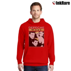 Men’s Depeche Mode Black Celebration Tour Pullover Hoodie in red | Cozy, Durable, Modern Fit