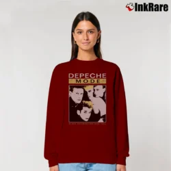 Women’s Depeche Mode Black Celebration Tour Relaxed Sweatshirt in maroon | Soft, Laid-Back Vibe