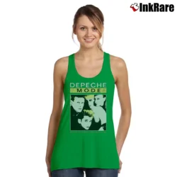 Women’s Depeche Mode Black Celebration Tour Tank Top in irish green | Lightweight, Movement-Friendly