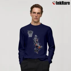 Men’s Derrick Rose Basketball Dunk for NBA Fans Long-Sleeve Shirt in navy | Sleek, Lightweight, Year-Round Wear