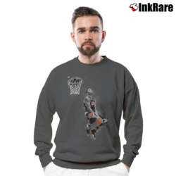 Men’s Derrick Rose Basketball Dunk for NBA Fans Crewneck Sweatshirt in charcoal | Cozy Fabric, Clean Style