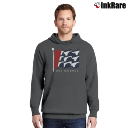 Men’s Des Moines Flag Local Pride Pullover Hoodie in charcoal | Cozy, Durable, Modern Fit