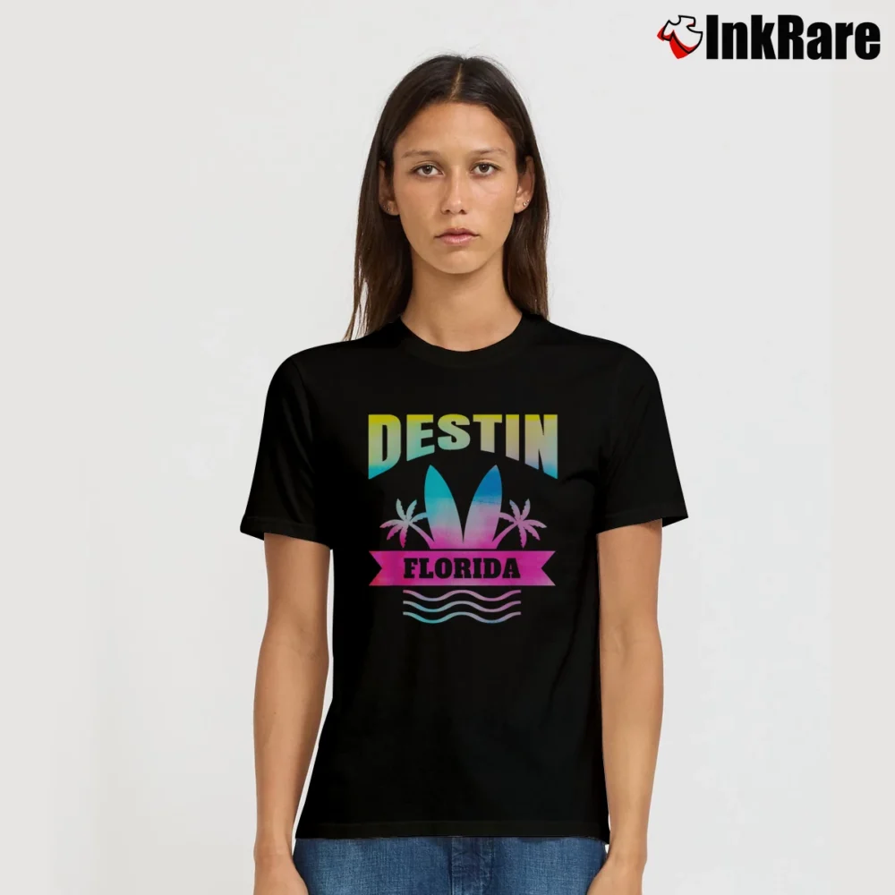 Women’s Destin Florida Beach Souvenir Signature T-Shirt in black | Soft, Flattering Fit