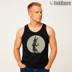 Detective Bugs Bunny Noir Mystery Shirt on black tank top for men graphic tee