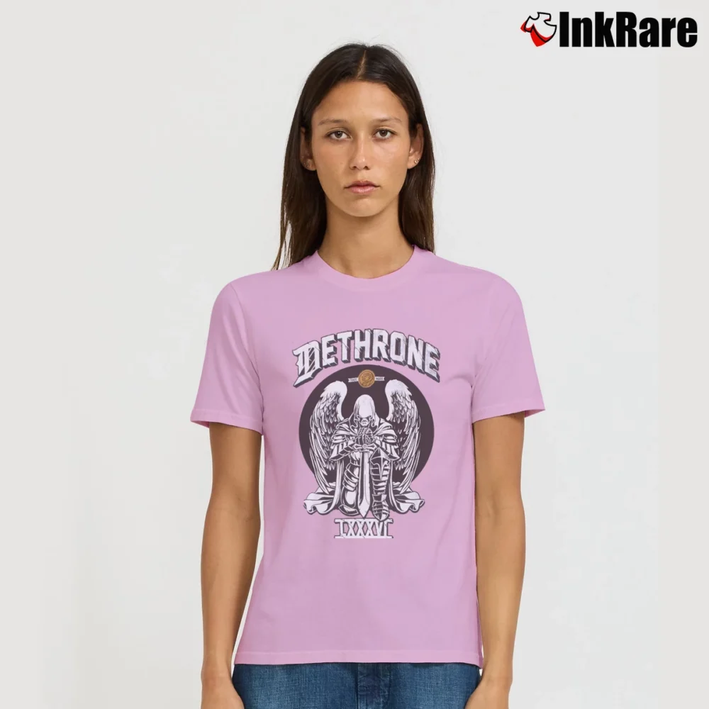 Women’s Dethrone Smooth Angel Graphic Signature T-Shirt in light pink | Soft, Flattering Fit