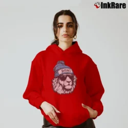 Women’s Detroit Football Lion Mascot Game Day Classic Cozy Hoodie in red | Warm, Structured, Stylish