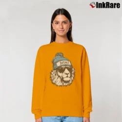 Women’s Detroit Football Lion Mascot Game Day Classic Relaxed Sweatshirt in orange | Soft, Laid-Back Vibe