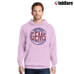 Men’s Detroit Gems Basketball Classic Pullover Hoodie in light pink | Cozy, Durable, Modern Fit