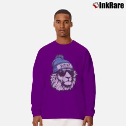 Men’s Detroit Lion Mascot Football Game Day Fan Long-Sleeve Shirt in purple | Sleek, Lightweight, Year-Round Wear