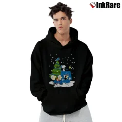 Men’s Detroit Lions Are Coming To Town Snoopy Christmas Pullover Hoodie in black | Cozy, Durable, Modern Fit