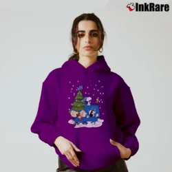 Women’s Detroit Lions Are Coming To Town Snoopy Christmas Cozy Hoodie in purple | Warm, Structured, Stylish